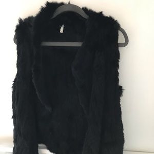 - Joie Authentic Rabbit Fur Black Vest